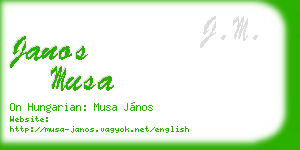 janos musa business card